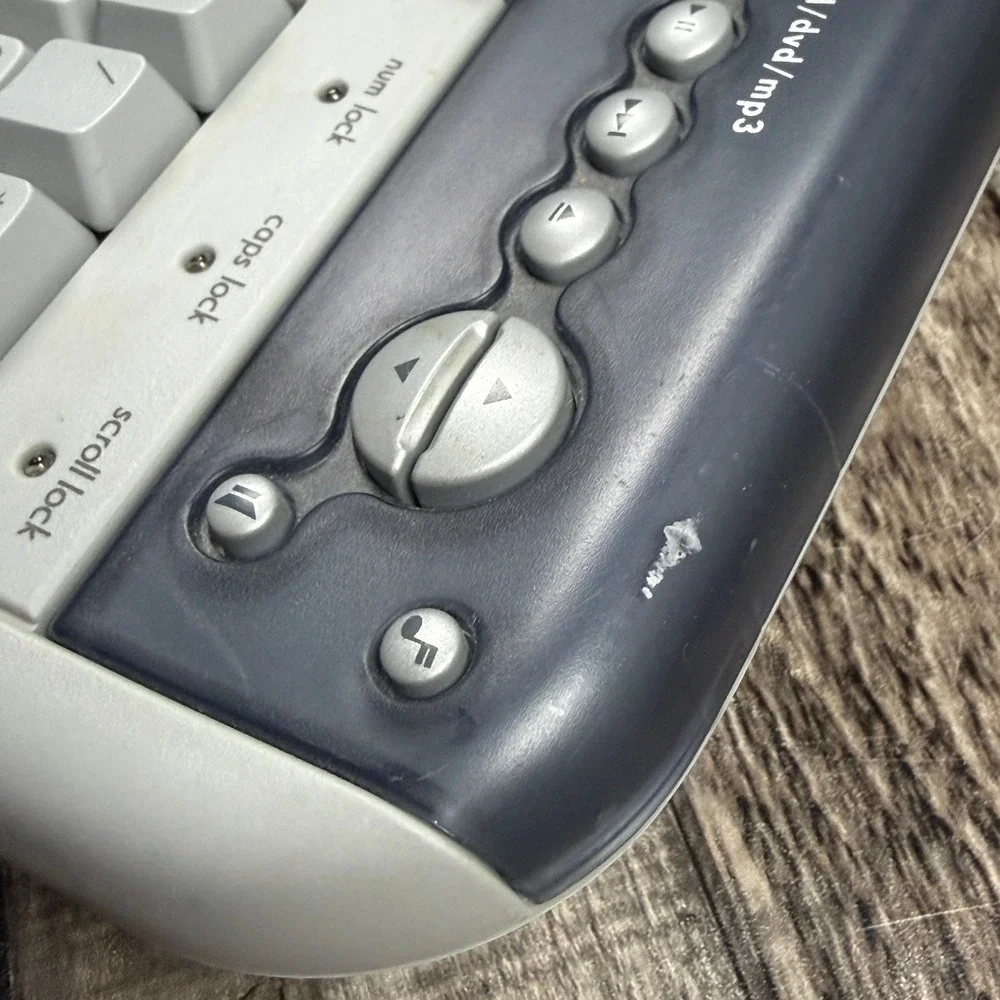 HP SK-2560 Internet Multimedia Keyboard PS/2 Wired Grey Navy 5185-1596 Vintage